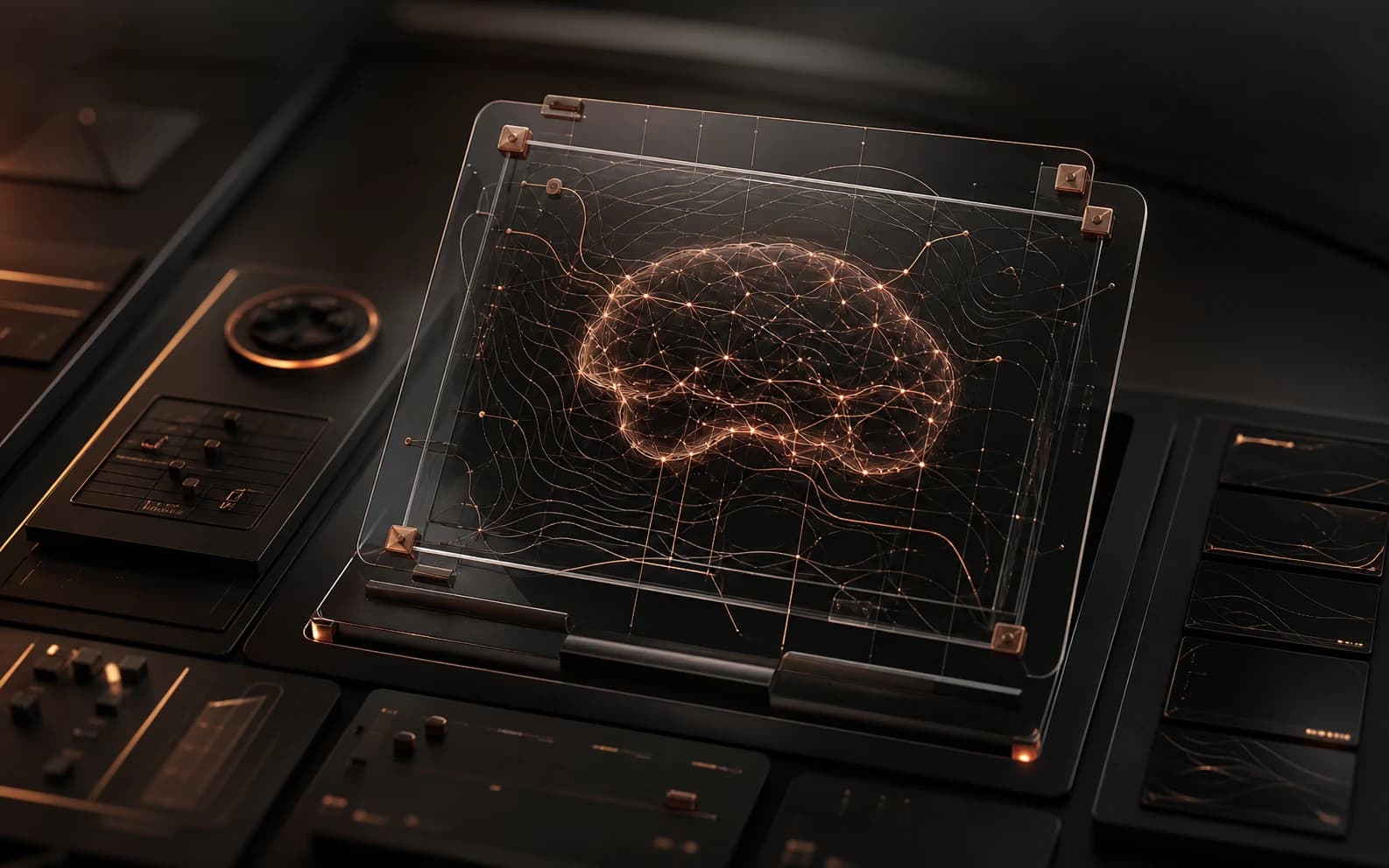 ADVNTG Unity product image with layered neural pathway analysis on smoked glass